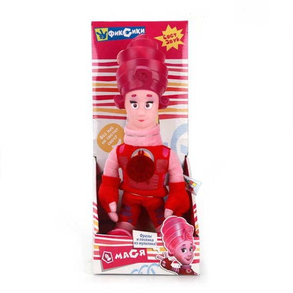 МЯГКАЯ ИГРУШКА "МУЛЬТИ-ПУЛЬТИ" ФИКСИКИ. МАСЯ 29СМ, ОЗВУЧ., РУСС. ЧИП, СО СВЕТОМ В КОР. в кор.12шт