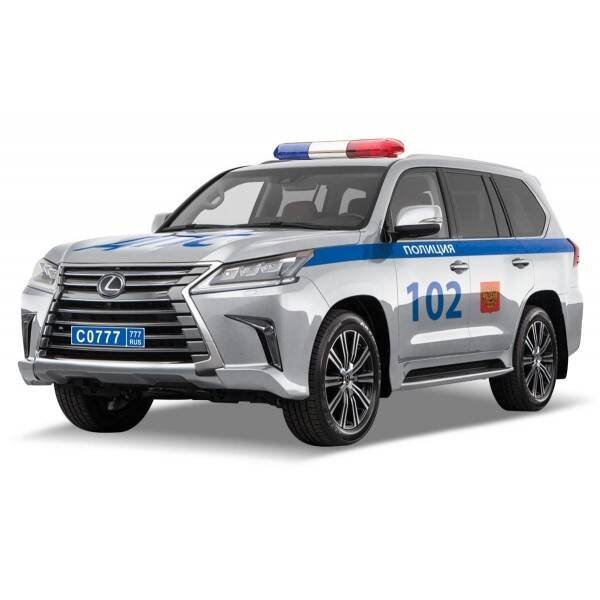 Машина металл "LEXUS LX-570 ПОЛИЦИЯ", длина 12 см, откр дв, багаж, инерц. Технопарк в кор.2*36шт