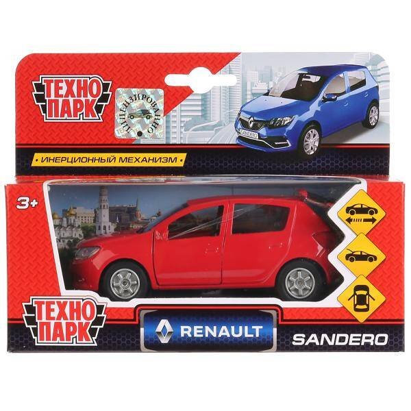 Машина металл RENAULT Sandero 12 см, открыв.двери, багажник, инерц. Технопарк в кор.2*24шт