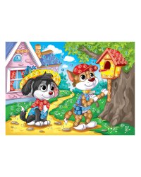 МОЗАИКА ИЗ СТРАЗ.  ВЕСЁЛЫЕ ЩЕНКИ. Арт. М-0433