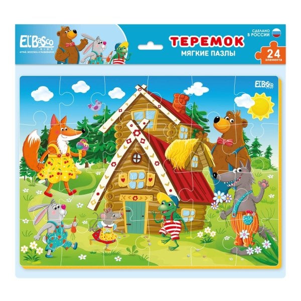 Мягкий пазл (Ярасту) Мягкий пазл "Теремок" А4 24 элемента