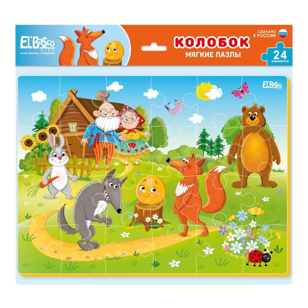 Мягкий пазл (Ярасту) Мягкий пазл "Колобок" А4 24 элемента