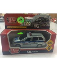 МАШИНА "ТЕХНОПАРК" МЕТАЛЛ. ИНЕРЦ. LADA KALINA CROSS ПОЛИЦИЯ 12СМ, ОТКРЫВ. ДВЕРИ В КОР. в кор.2*24шт