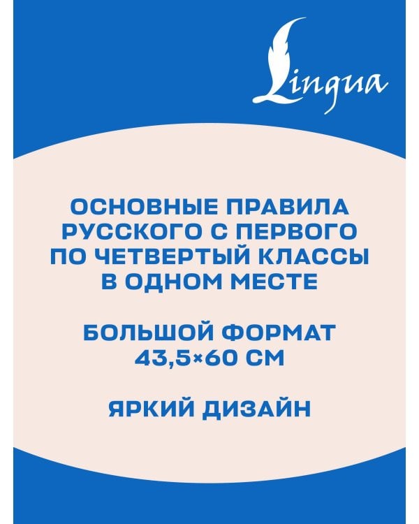 Большой плакат по русскому языку. Начальный уровень