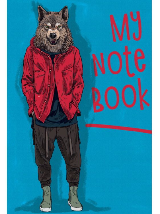 СЕРИЯ. MyArt. БЛОКНОТ в клетку My notebook 40л, мат.ламин, выб.лак, кругл.углы 140х200 (офсет 80гр) (Проф-Пресс) MyArt. БЛОКНОТ в клетку My notebook. Волк