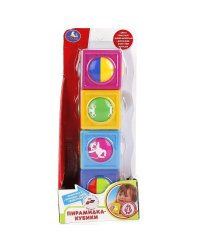 ПИРАМИДКА-КУБИКИ "УМКА" ЦВЕТА, ЖИВОТНЫЕ, ИГРУШКИ, ТРАНСПОРТ, В АССОРТ. В КОР. 30*12СМ в кор.2*30шт