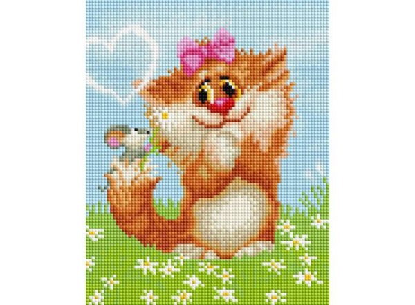 Мозаичные картины . Рыжая кошечка  (008-ST-PS)