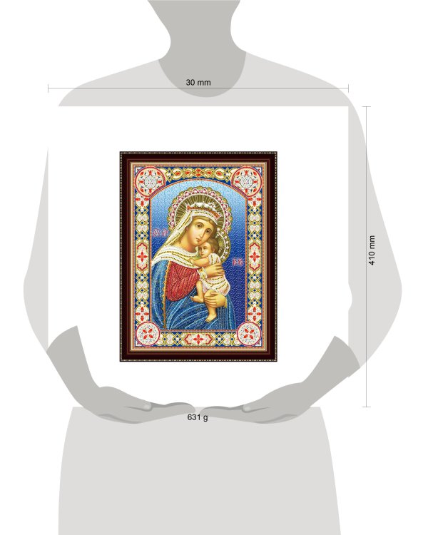 Алмазная мозаика 30х40 см с подр. c част.зап. (блест) Икона Отчаянных Единая Надежда (Арт. BH12)