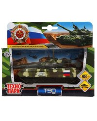 Модель металл ТАНК Т-90, 12 см, подвиж. дет. инерц., кор. Технопарк в кор.2*24шт