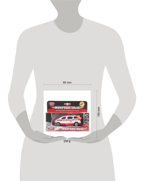 МАШИНА "ТЕХНОПАРК" МЕТАЛЛ. ИНЕРЦ. СКОРАЯ ПОМОЩЬ ОТКРЫВ. ДВЕРИ, СВЕТ+ЗВУК, В КОР. в кор.2*24шт