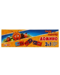 ПЧЕЛКА МАЙЯ. ДОМИНО ПЛАСТИКОВОЕ. 3 В 1. УМНЫЕ ИГРЫ в кор.100шт