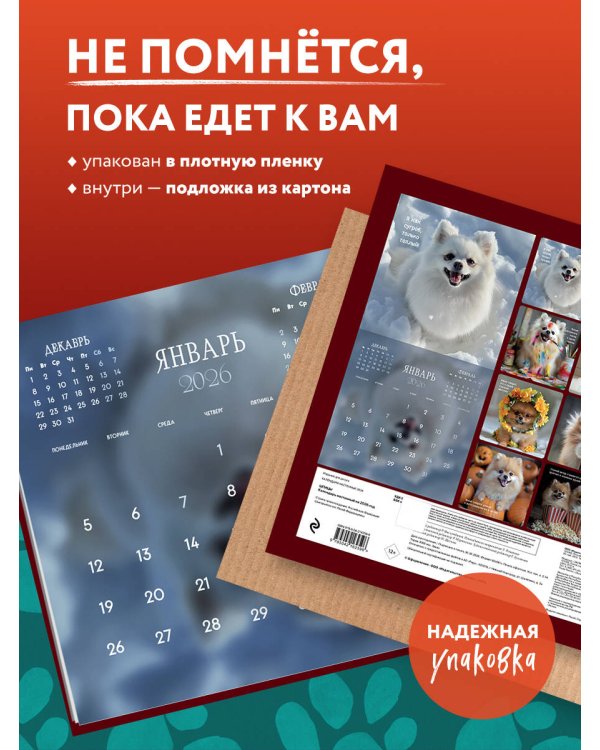 Шпицы. Календарь настенный на 2026 год (300х300)