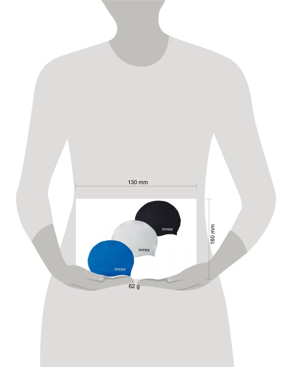 Шапочка для бассейна SILICONE SWIM CAP 3 цвета INTEX. Новинка. Арт. 55991