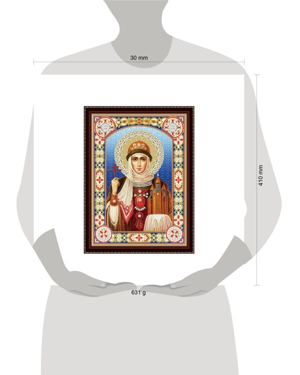 Алмазная мозаика 30х40 см с подрамником c част. зап. (блест) Икона Святой Княгини Ольги (Арт. BH22)