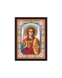 Алмазная мозаика 30х40 см с подрамником c част. зап. (блест) Икона Архангела Михаила №1 (Арт. BH14)
