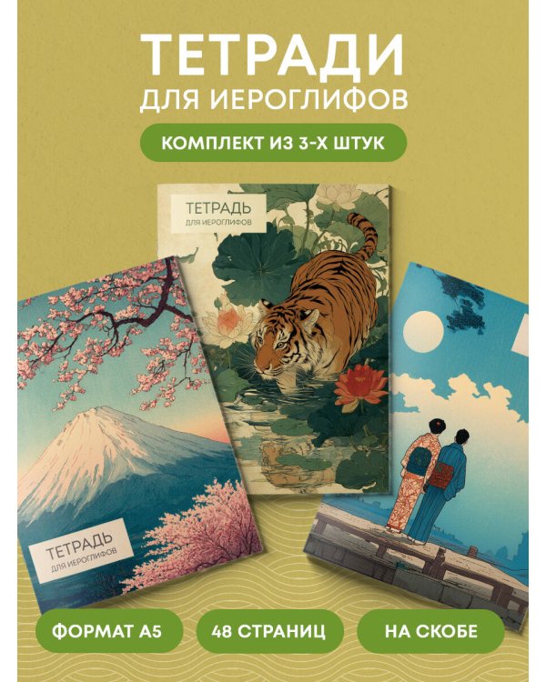 Комплект из 3-х тетрадей для иероглифов (ИК)