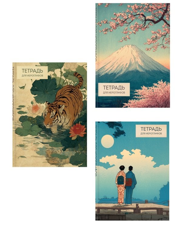 Комплект из 3-х тетрадей для иероглифов (ИК)