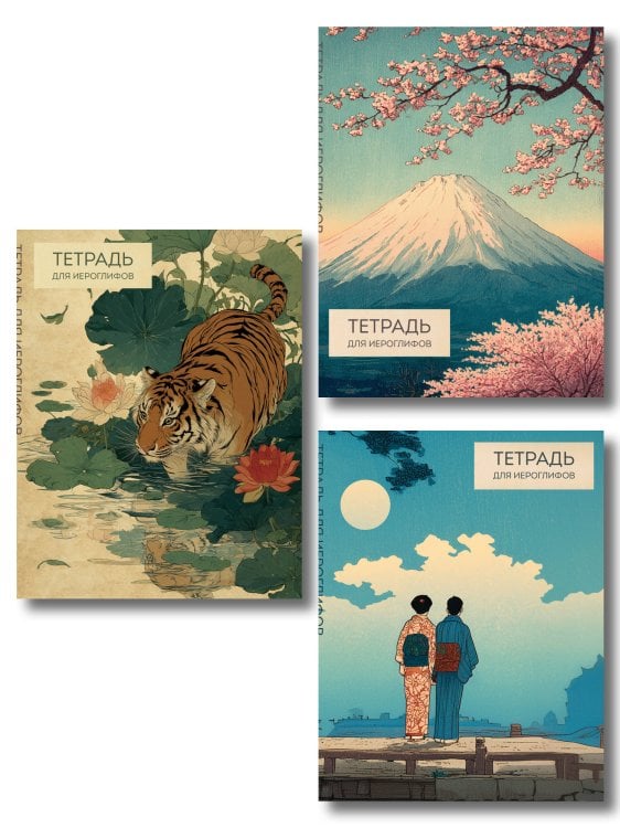 Комплект из 3-х тетрадей для иероглифов (ИК)