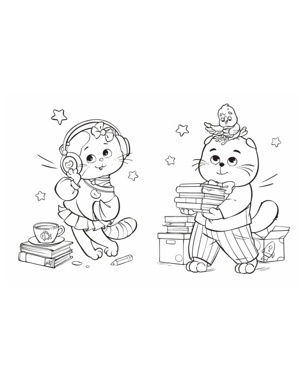 Кот Басик. Пушистые друзья. Раскраска