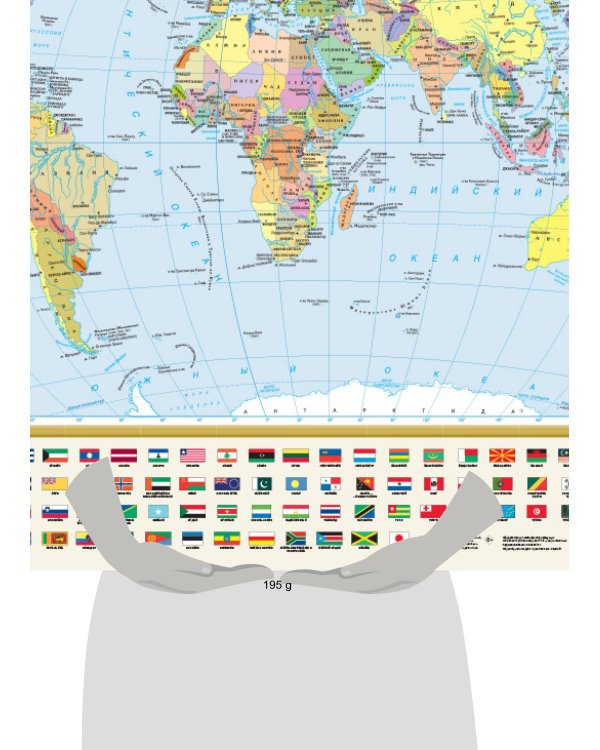Политическая карта мира с флагами А0