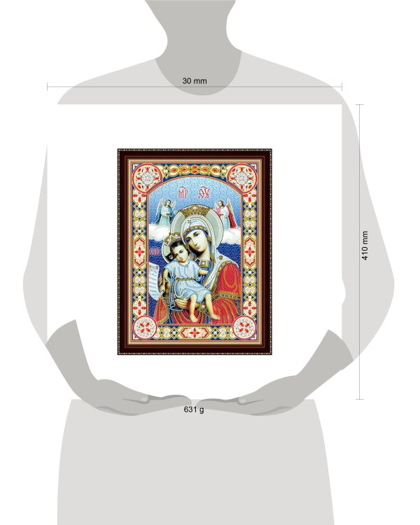 Алмазная мозаика 30х40 см с подрамником c част. зап. (блест) Икона Божией Матери №5 (Арт. BH30)