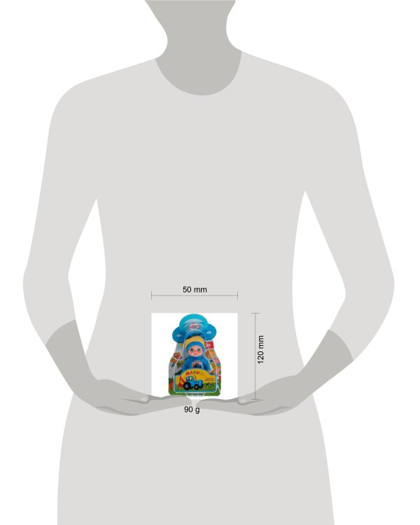 Пупс неозвуч Синий ТРАКТОР 12см, можно купать, на блистере КАРАПУЗ в кор.120шт