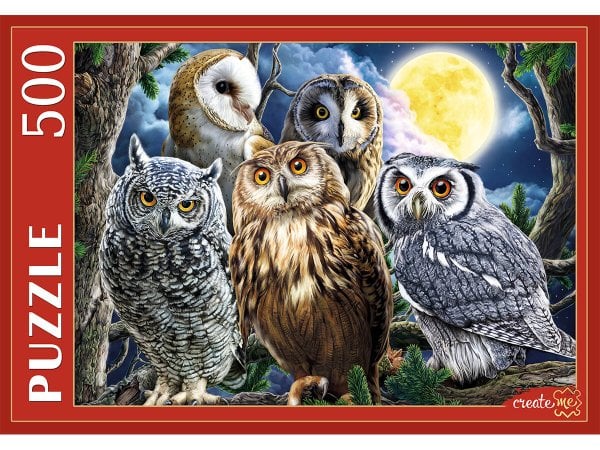 ЖИВОТНЫЕ (Рыжий Кот) ПАЗЛЫ 500 элементов. П500-0044 НОЧНЫЕ СОВЫ