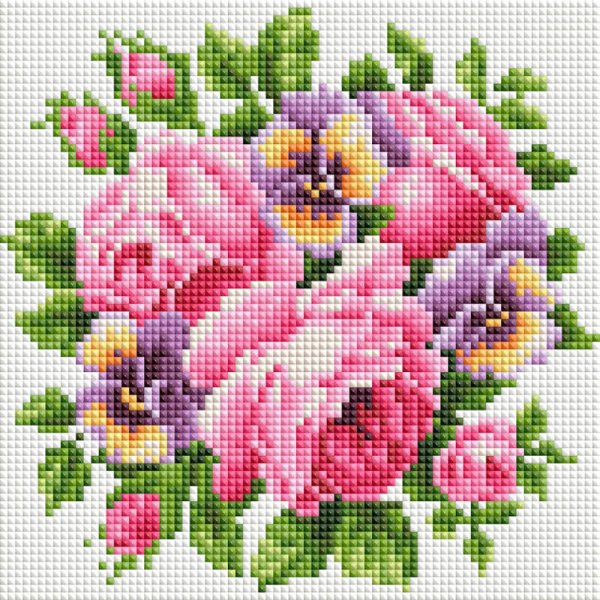 Мозаичные картины (Белоснежка) 458-ST-PS Розы и анютины глазки