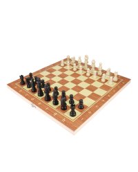 Шахматы деревянные (34х17х3.5 см), фигуры пластик, в коробке (Арт. AN02585)