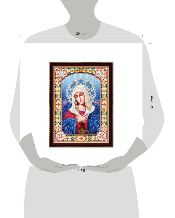 Алмаз. мозаика 30х40см с подр.c част.зап. (блест) Икона Умиление Пресвятой Богородицы №1 (Арт. BH19)