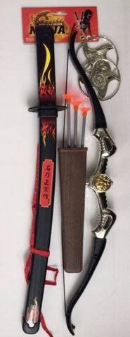 Игровой набор "Ниндзя-1" (стрелы на присосках 3шт.,меч,колчан и др.,в пакете) ( Арт. Y18544048)