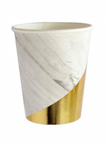 Бумажные стаканы  с тиснением Стильный мрамор, 250 мл, 6 шт ФЛ-2804