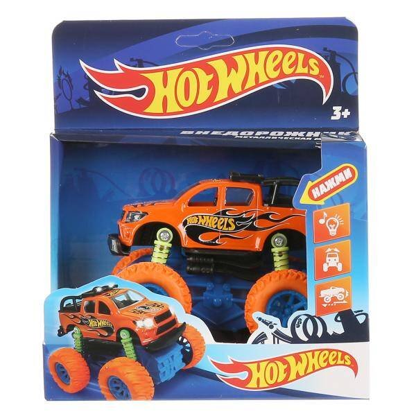 Машина металл свет-звук "hot wheels внедорожник" 12см, инерц., подвеска в кор. в кор2*36шт