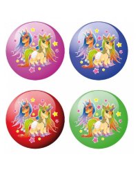 Мяч 23 см с наклейкой единороги ИГРАЕМ ВМЕСТЕ в кор.144шт