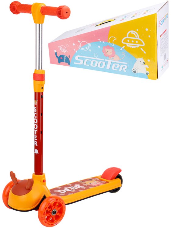 Самокат 3-х колесный со светом 50*25*57 （83）см (Арт. 806QJ/3)