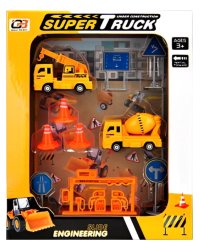 Набор машинок инерционных "Дорожная служба"(29х23,5х5 см)(2 машинки,дор.знаки)в кор. ( Арт. 1913733)