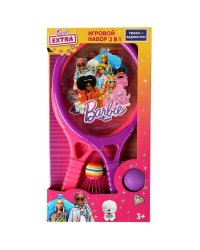 Набор с ракетками БАРБИ 2в1 бадминтон+теннис ИГРАЕМ ВМЕСТЕ в кор.2*36шт