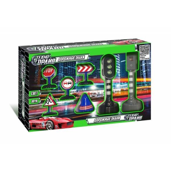Настольная игра дорожные знаки, свет-звук, кор.32*20,7*6см ТЕХНОДРАЙВ в кор.2*30шт