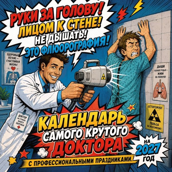 Обложка книги «Календарь самого крутого доктора. Календарь настенный на 2027 год (300х300 мм)», ISBN 9785042406874