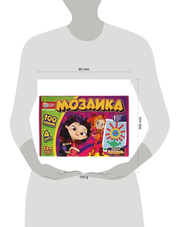 Сказочный патруль. Мозаика пластиковая. 100 фишек.4 цвета. Поле 280х200мм в кор Умные игры в кор16шт