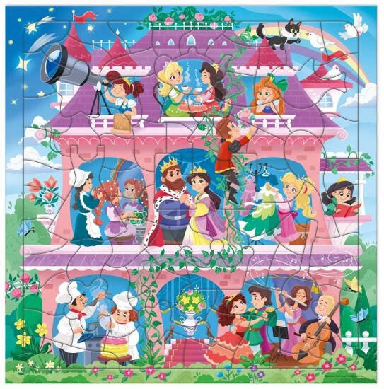 Пазл фигурный на подложке. 80 деталей. Замок принцессы. 30х30,5 см. ГЕОДОМ