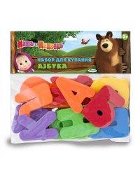 Набор для купания eva "Играем вместе" Маша и Медведь (азбука) EVA02 в пак. (русс. уп.)в кор.2*48шт