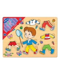 Игра из дерева "Одень куклу.Кукла Саша"