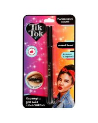 Карандаш для глаз с блестками, черный TIK TOK GIRL в кор.48*12шт