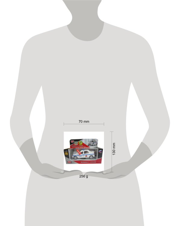 МАШИНА "ТЕХНОПАРК" МЕТАЛЛ. ИНЕРЦ. RENAULT LOGAN ДПС 1:43, СВЕТ+ЗВУК В КОР. в кор.2*24шт