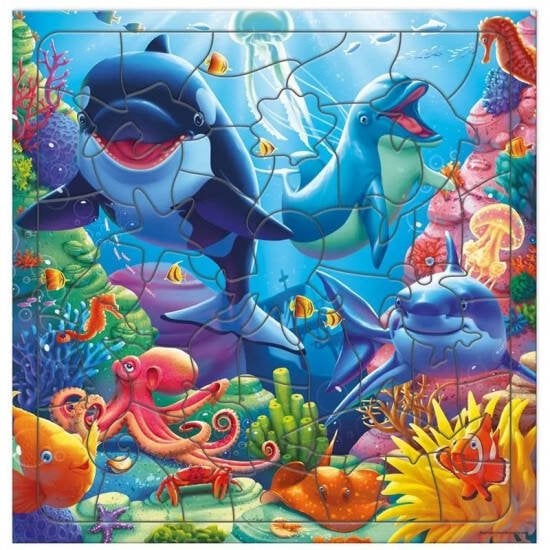 Пазл фигурный на подложке. 45 деталей. В океане. 30х30,5 см. ГЕОДОМ