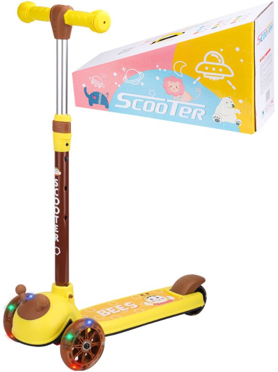 Самокат 3-х колесный со светом 50*25*57 （83）см (Арт. 806QJ/1)