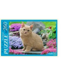 ПАЗЛЫ 260 элементов. РЫЖИЙ КОТЕНОК В ЦВЕТАХ (Арт. П260-0132)