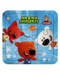 Игрушка деревянная пазл 10*10 см. Ми-ми-мишки терм. пакет Буратино в кор.189шт