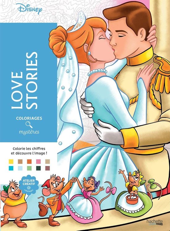 Coloriages mysteres Disney Love Stories раскраска Волшебный мир Диснея Любовные истории /Книги на английском языке